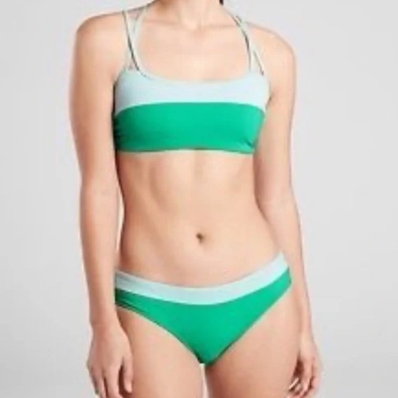 Athleta Other - Athleta color block chroma cross strap bikini top and bottoms.